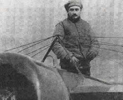 French aviator of WWI Roland Garros in his hydroplane Morane-Saulnier G 160HP with which he won the Monaco Rally in June 1914.