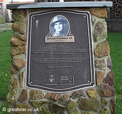 Monument to the actions by Lance Corporal Fricklinton, VC.