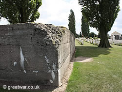 German bunker in Tyne Cot cemetery.